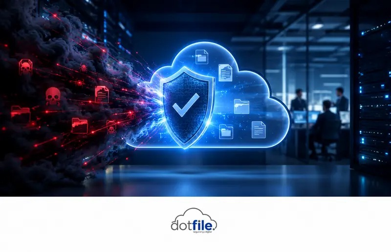 Proteção de dados corporativos em nuvem contra ataques de ransomware.